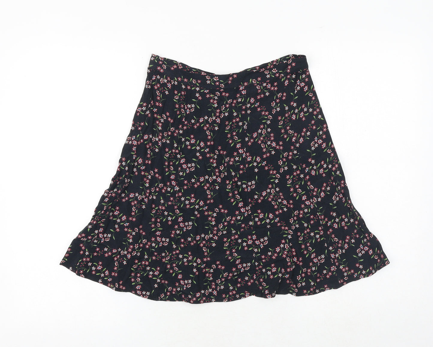 & Other Stories Womens Multicoloured Floral Viscose Swing Skirt Size 8 Zip