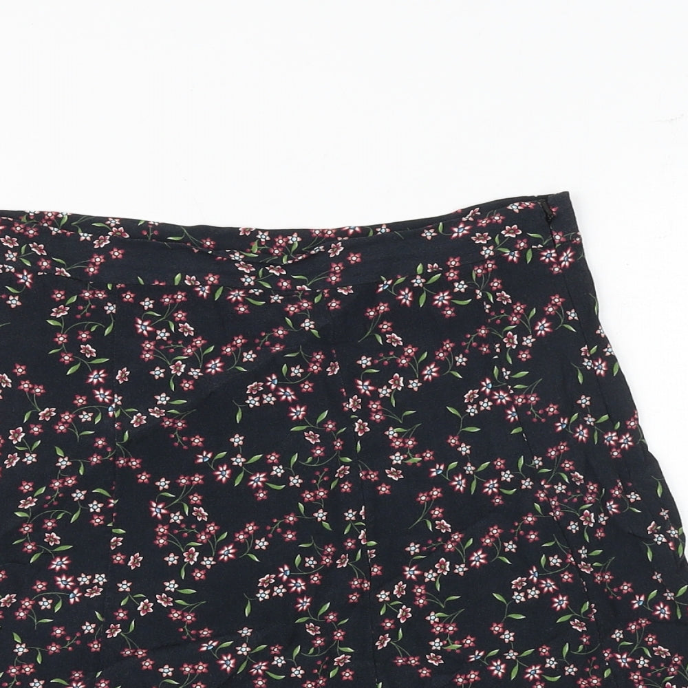 & Other Stories Womens Multicoloured Floral Viscose Swing Skirt Size 8 Zip