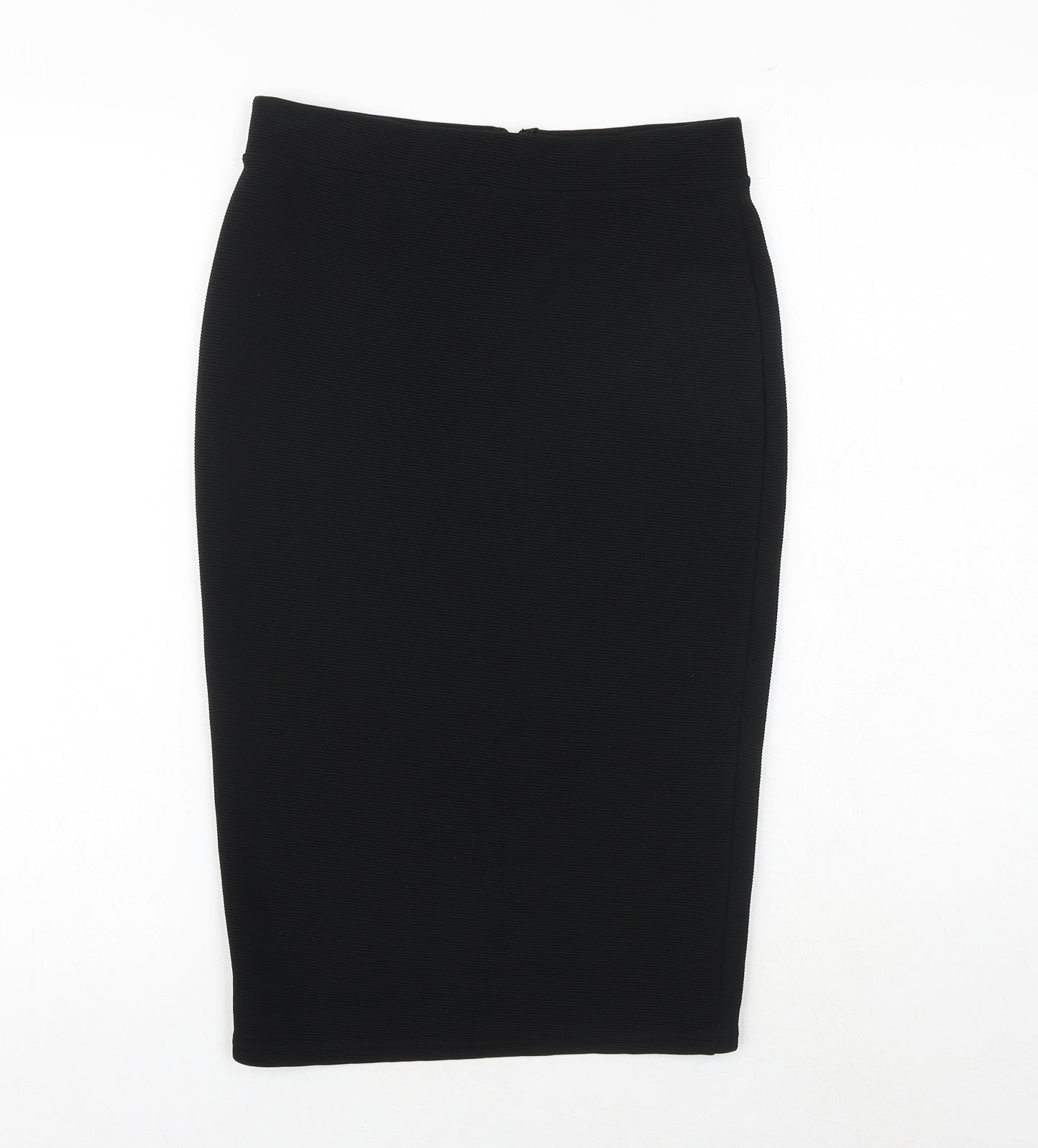 Miss Selfridge Womens Black Polyester Straight & Pencil Skirt Size 10 Zip