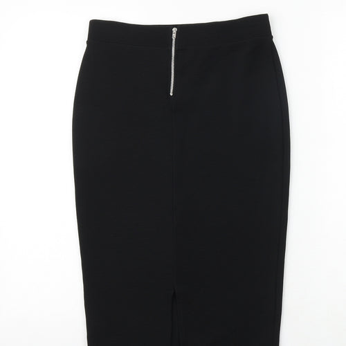 Miss Selfridge Womens Black Polyester Straight & Pencil Skirt Size 10 Zip