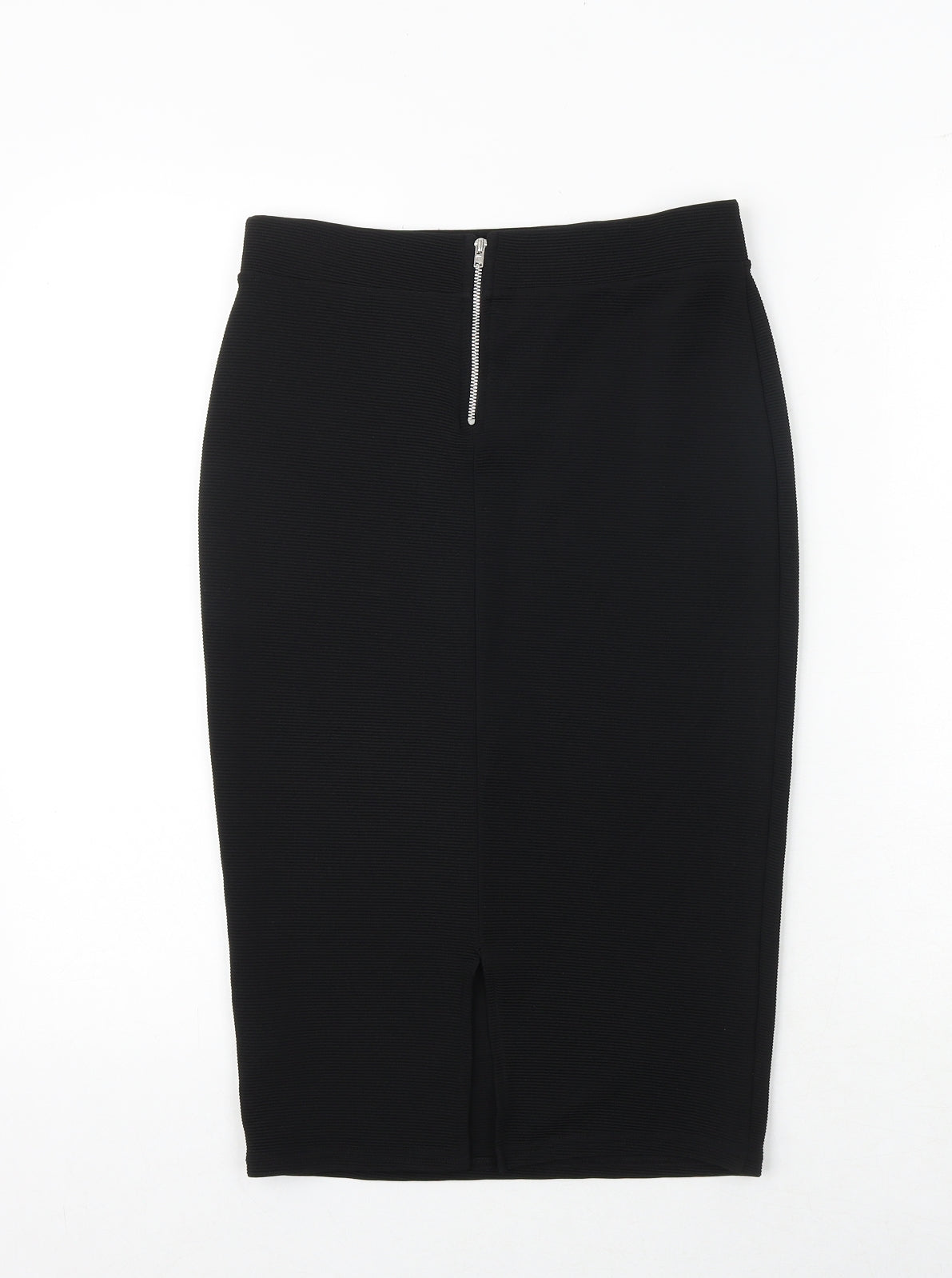 Miss Selfridge Womens Black Polyester Straight & Pencil Skirt Size 10 Zip