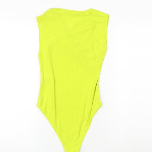 Zara Womens Yellow Polyester Bodysuit One-Piece Size S Snap