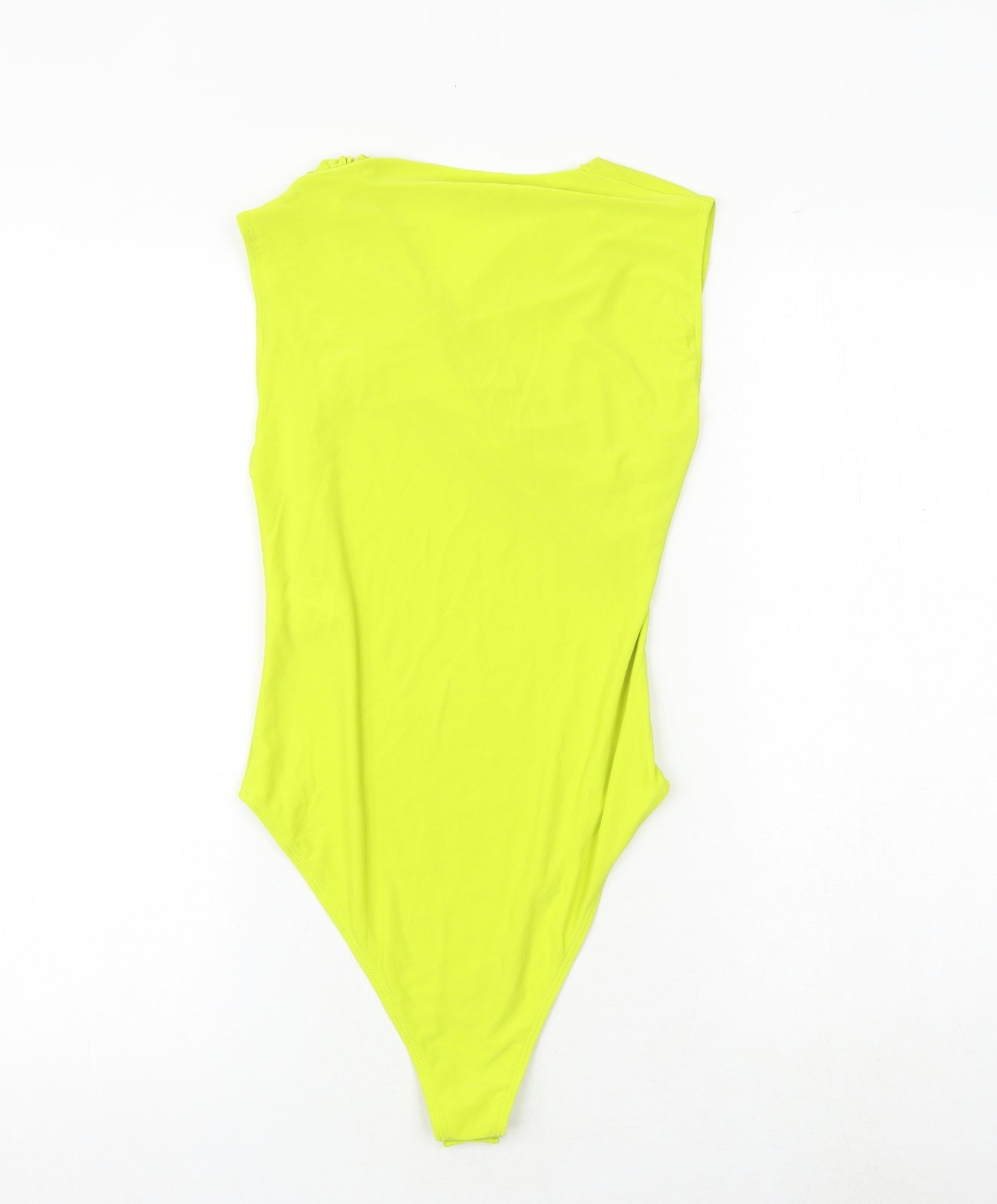 Zara Womens Yellow Polyester Bodysuit One-Piece Size S Snap