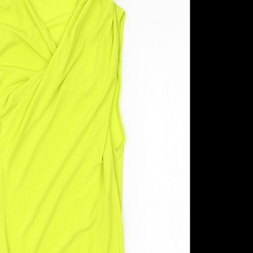 Zara Womens Yellow Polyester Bodysuit One-Piece Size S Snap