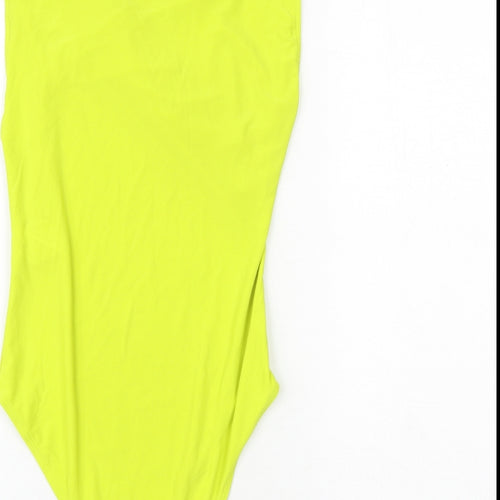 Zara Womens Yellow Polyester Bodysuit One-Piece Size S Snap