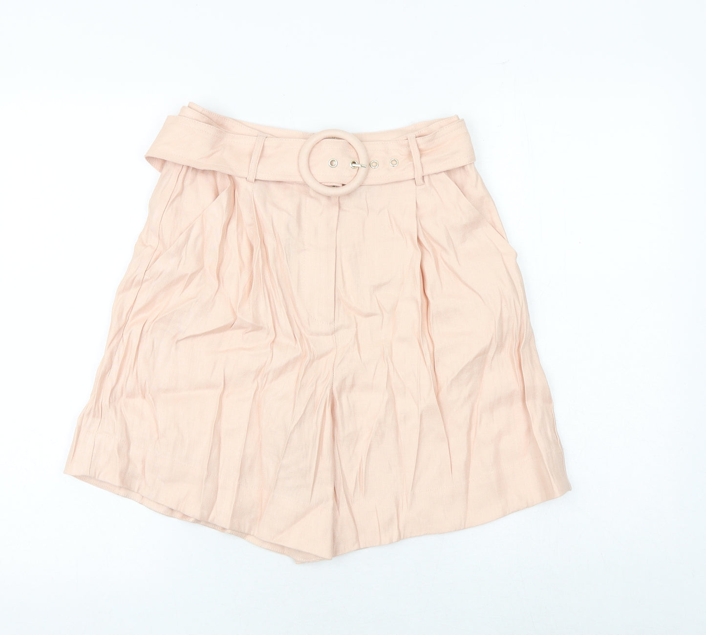 Preview Womens Pink Viscose Culotte Shorts Size 8 Regular Buckle