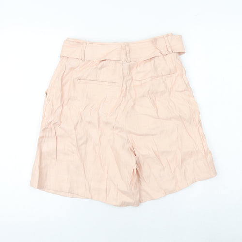 Preview Womens Pink Viscose Culotte Shorts Size 8 Regular Buckle