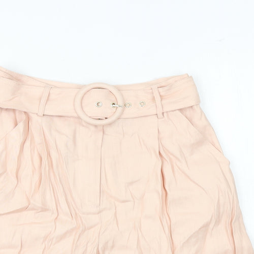 Preview Womens Pink Viscose Culotte Shorts Size 8 Regular Buckle