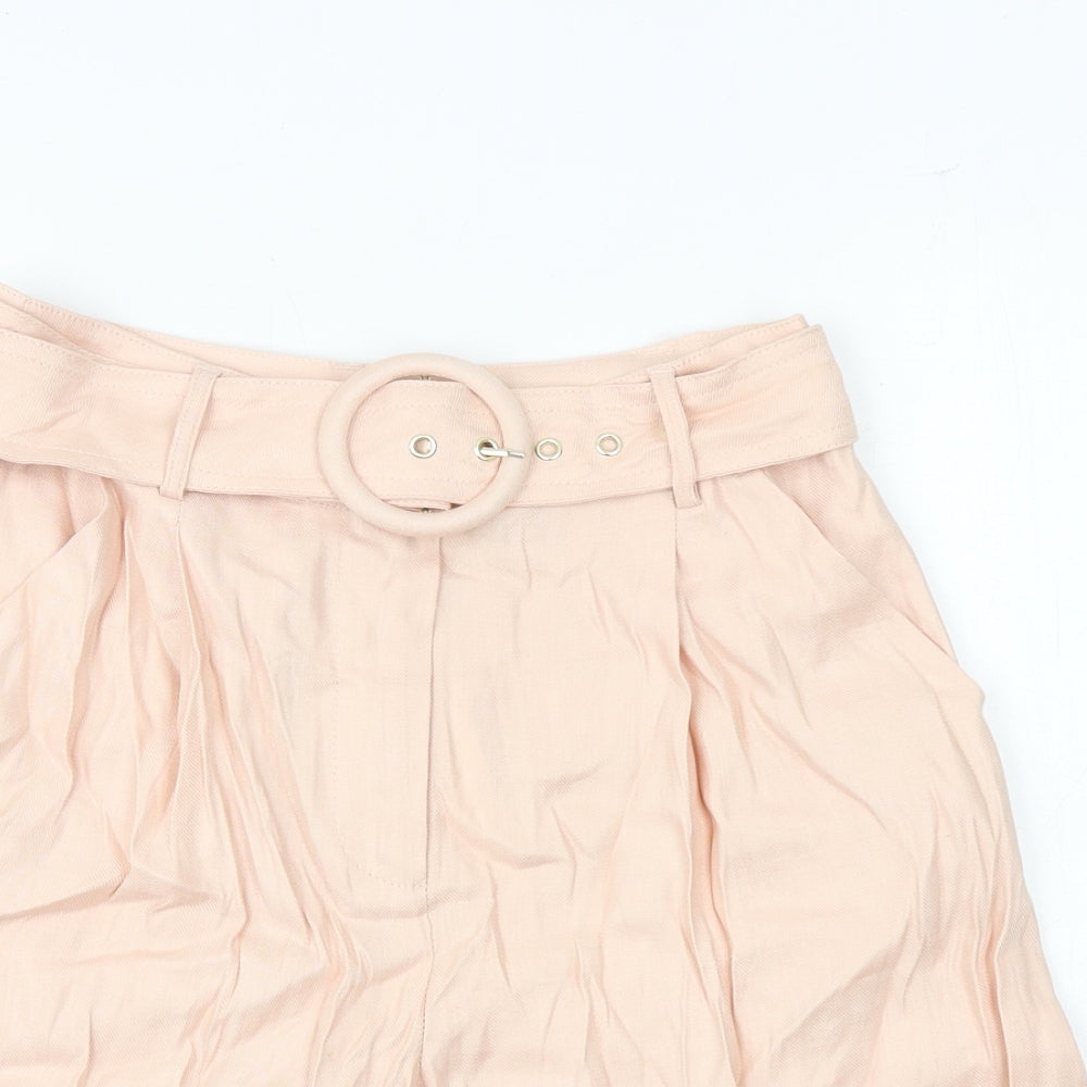 Preview Womens Pink Viscose Culotte Shorts Size 8 Regular Buckle