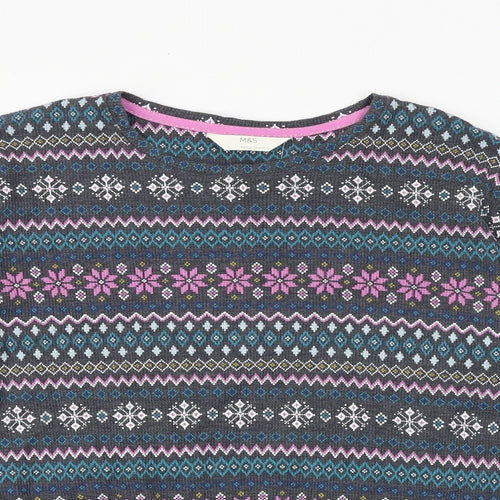 Marks and Spencer Womens Multicoloured Fair Isle Polyester Pullover Sweatshirt Size M Pullover