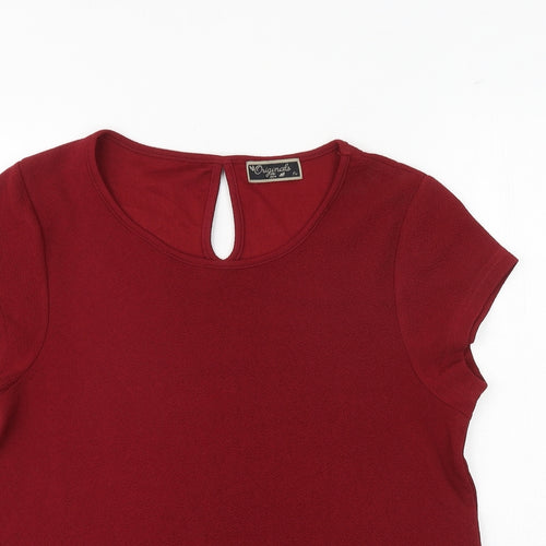 Original Womens Red Polyester Basic T-Shirt Size 14 Round Neck
