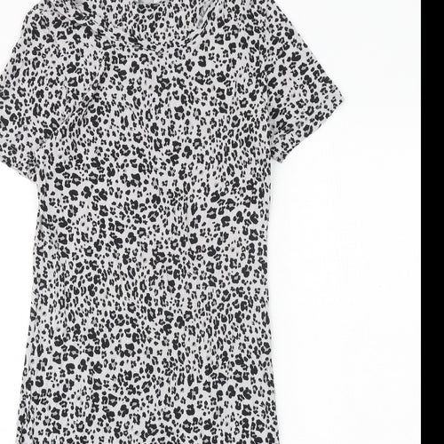 Marks and Spencer Womens Grey Animal Print Viscose Top Dress Size 6 - Leopard Print
