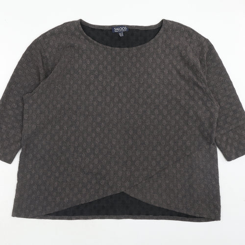 Saloos Womens Grey Polka Dot Polyester Pullover Sweatshirt Size 18 Pullover