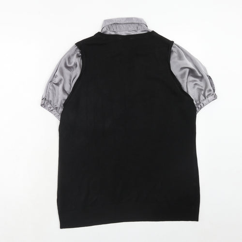 Evans Womens Black Collared Acrylic Pullover Jumper Size 18 - Shirt Insert