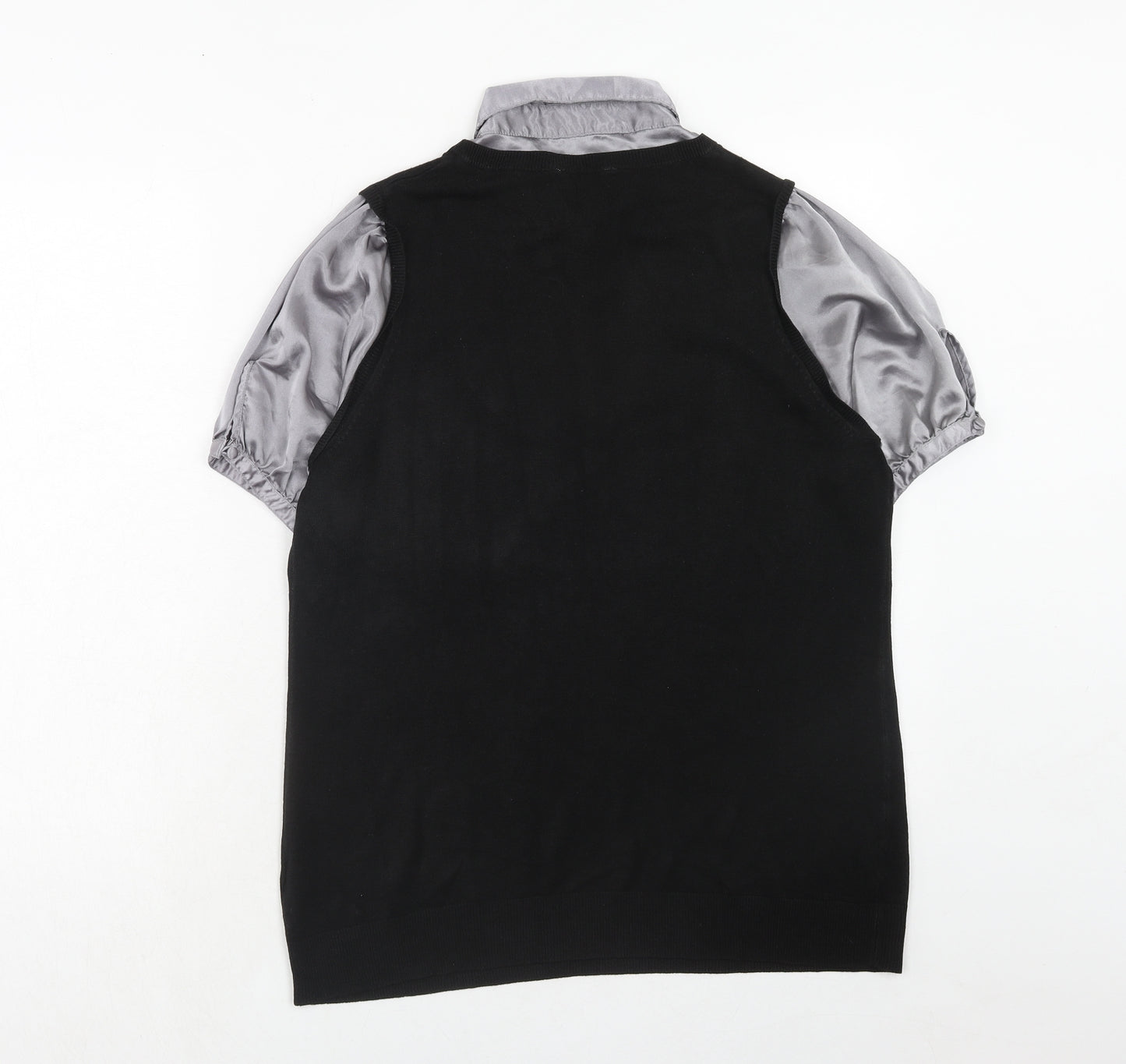 Evans Womens Black Collared Acrylic Pullover Jumper Size 18 - Shirt Insert