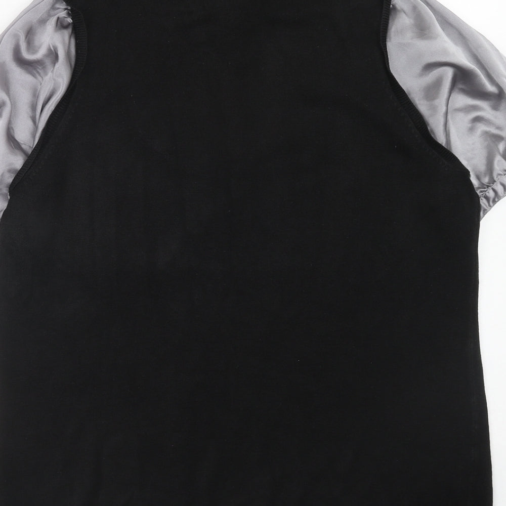 Evans Womens Black Collared Acrylic Pullover Jumper Size 18 - Shirt Insert