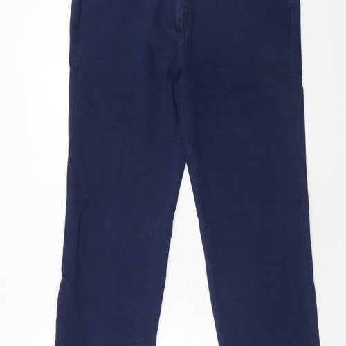 Bonmarché Womens Blue Cotton Straight Jeans Size 16 Regular Zip