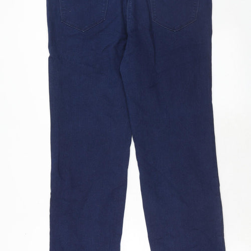 Bonmarché Womens Blue Cotton Straight Jeans Size 16 Regular Zip