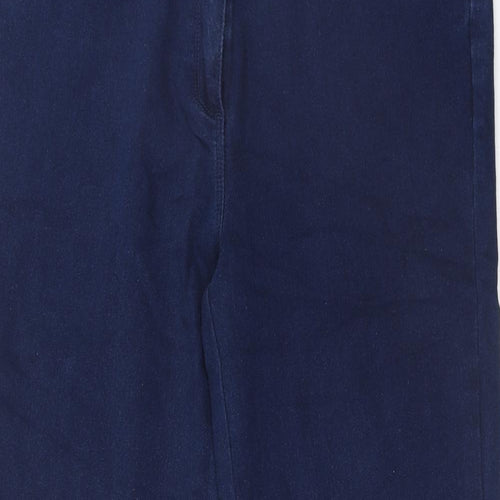 Bonmarché Womens Blue Cotton Straight Jeans Size 16 Regular Zip