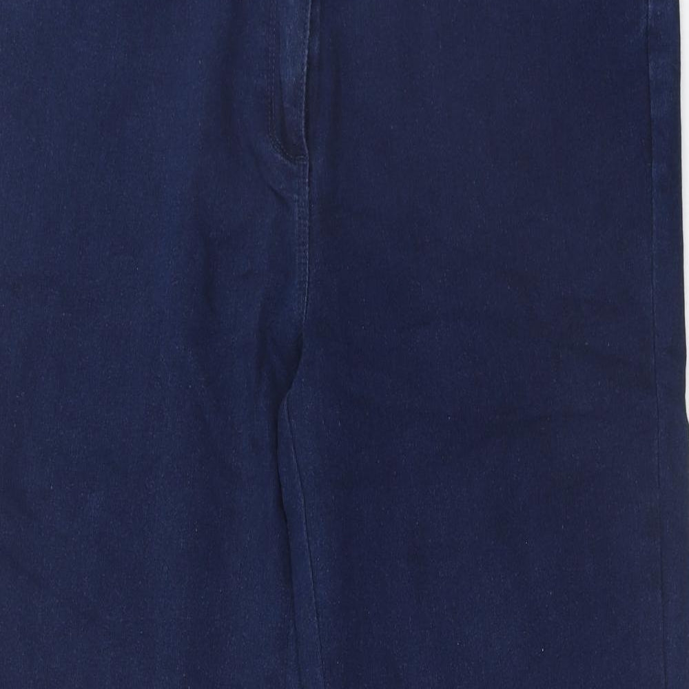 Bonmarché Womens Blue Cotton Straight Jeans Size 16 Regular Zip