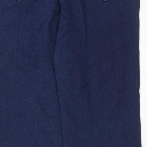 Bonmarché Womens Blue Cotton Straight Jeans Size 16 Regular Zip