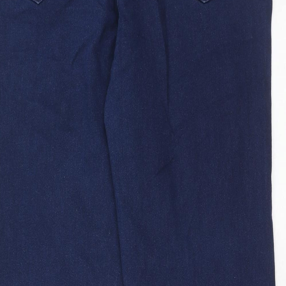Bonmarché Womens Blue Cotton Straight Jeans Size 16 Regular Zip