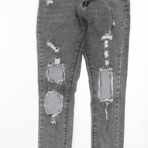Denim Wise Womens Grey Cotton Skinny Jeans Size 10 Regular Zip