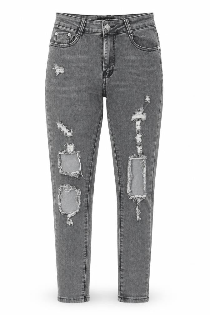 Denim Wise Womens Grey Cotton Skinny Jeans Size 10 Regular Zip