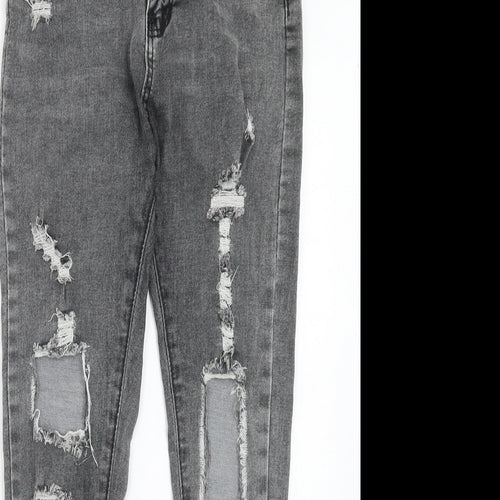 Denim Wise Womens Grey Cotton Skinny Jeans Size 10 Regular Zip
