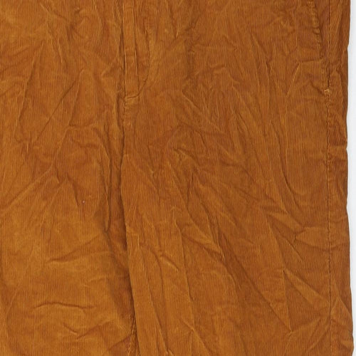 Marks and Spencer Mens Brown Cotton Trousers Size 44 in L33 in Regular Hook & Eye