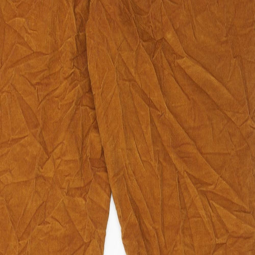 Marks and Spencer Mens Brown Cotton Trousers Size 44 in L33 in Regular Hook & Eye