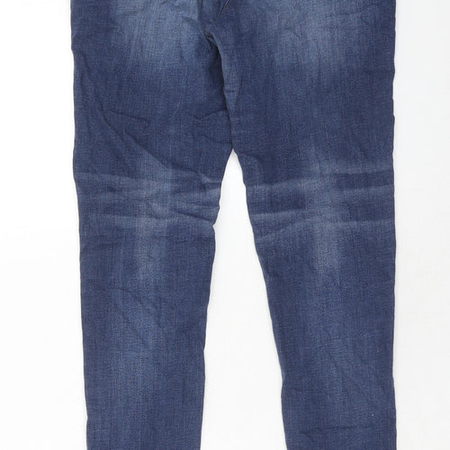 NEXT Womens Blue Cotton Skinny Jeans Size 12 Regular Zip