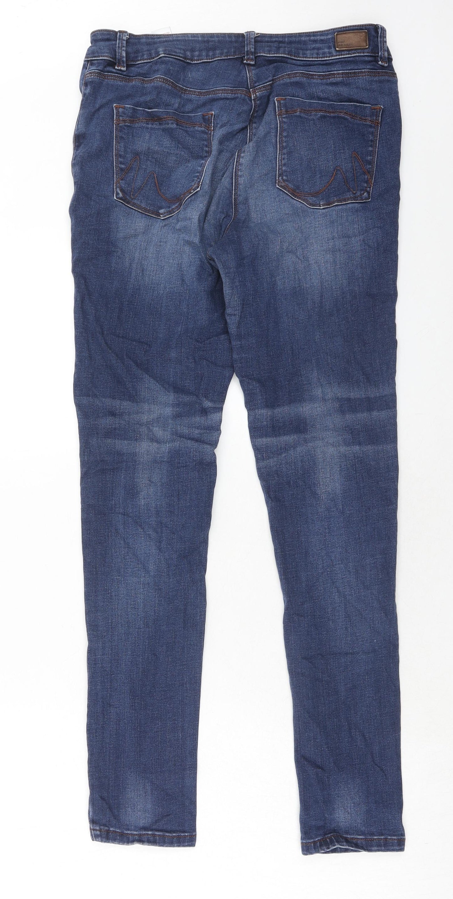 NEXT Womens Blue Cotton Skinny Jeans Size 12 Regular Zip