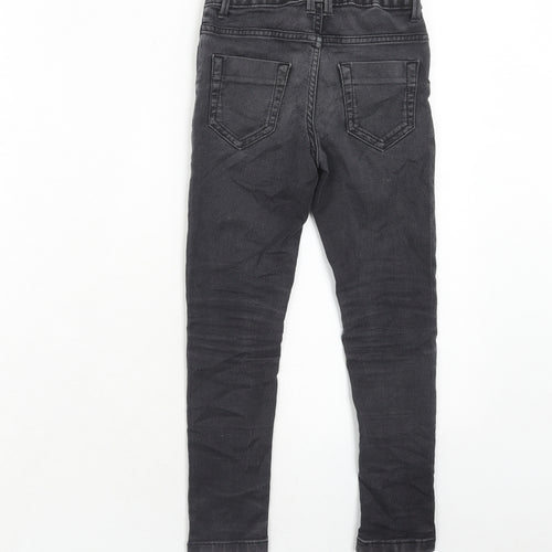 Marks and Spencer Girls Grey Cotton Skinny Jeans Size 7-8 Years Regular Zip