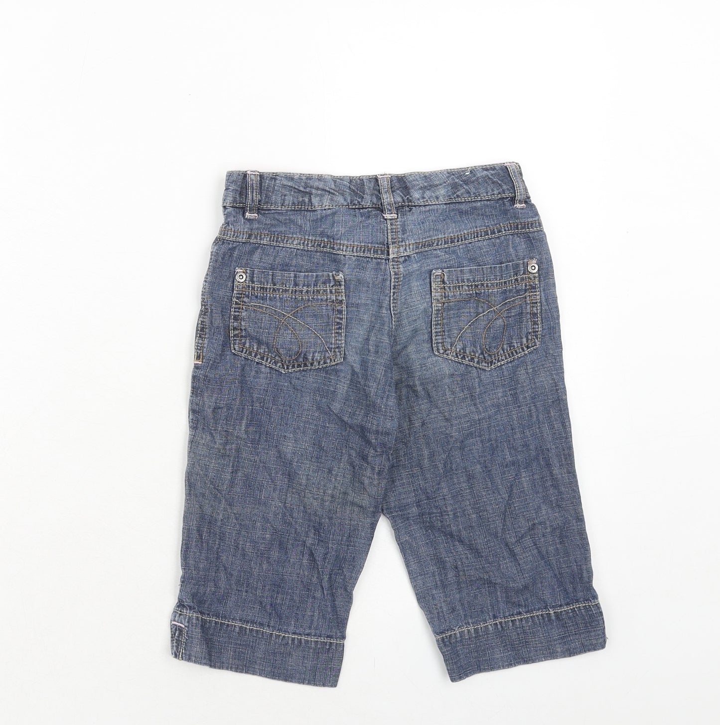 NEXT Girls Blue Cotton Straight Jeans Size 7 Years Regular Zip