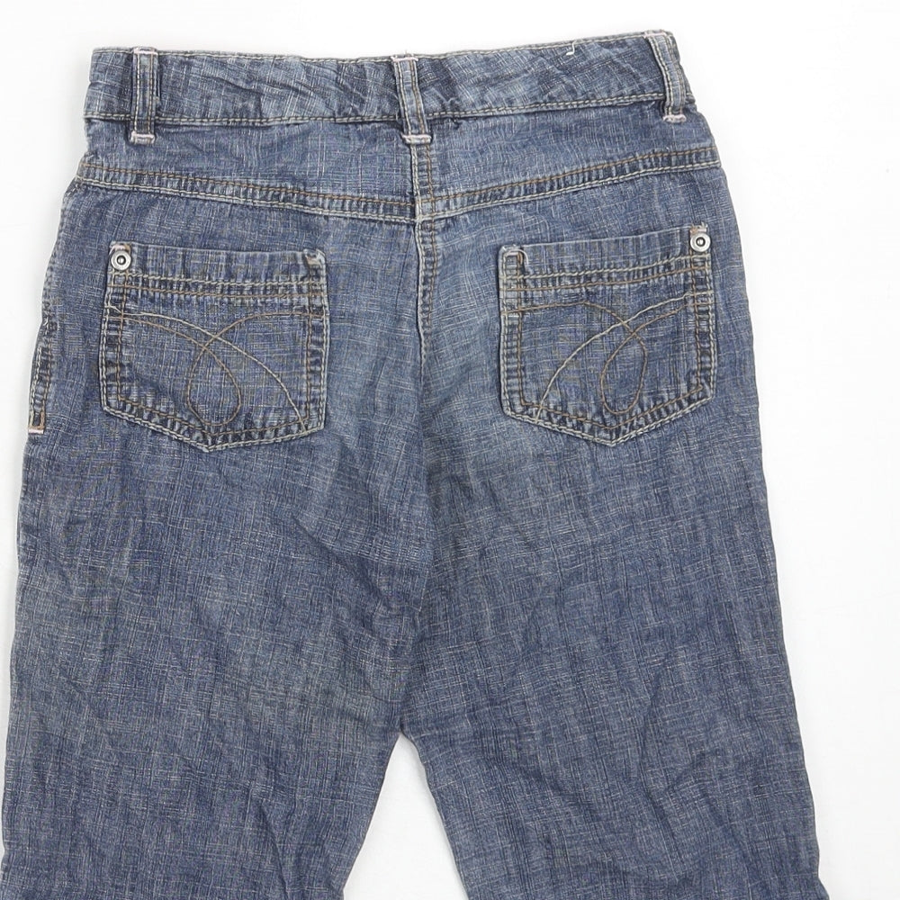 NEXT Girls Blue Cotton Straight Jeans Size 7 Years Regular Zip
