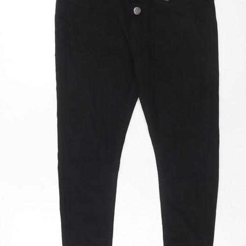 Boohoo Womens Black Cotton Skinny Jeans Size 14 Regular Button
