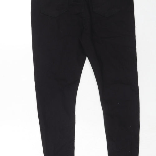 Boohoo Womens Black Cotton Skinny Jeans Size 14 Regular Button