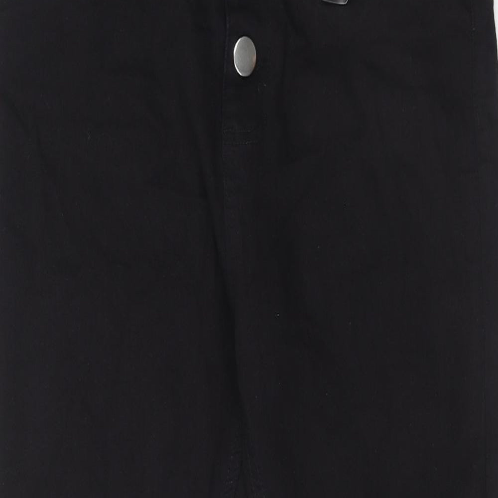 Boohoo Womens Black Cotton Skinny Jeans Size 14 Regular Button