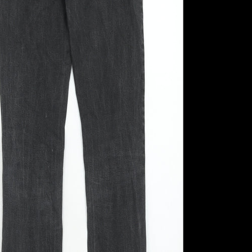 Monoprix Womens Grey Cotton Straight Jeans Size 10 Regular Zip