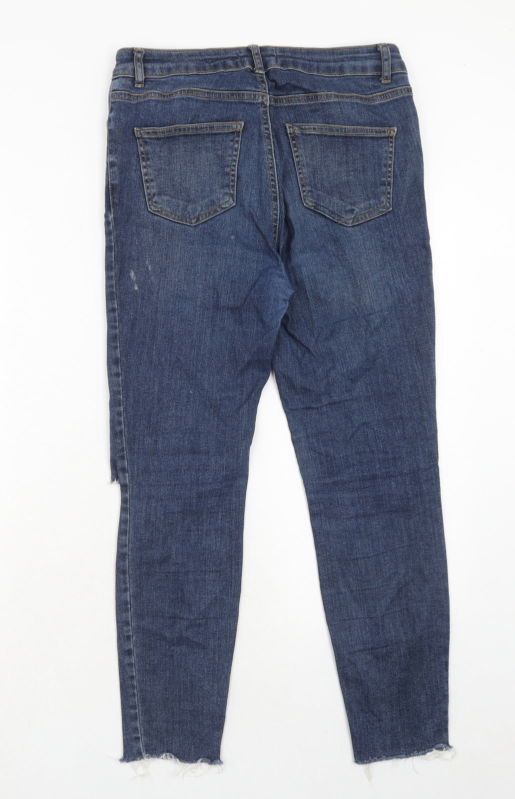 New Look Womens Blue Cotton Skinny Jeans Size 12 Regular Zip