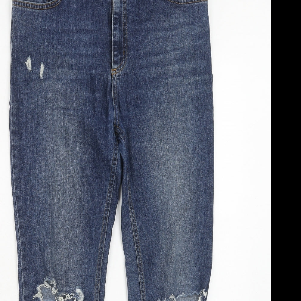 New Look Womens Blue Cotton Skinny Jeans Size 12 Regular Zip