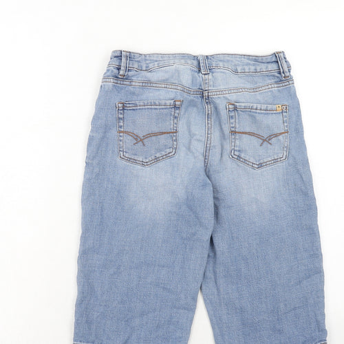NEXT Womens Blue Cotton Bermuda Shorts Size 6 Regular Zip