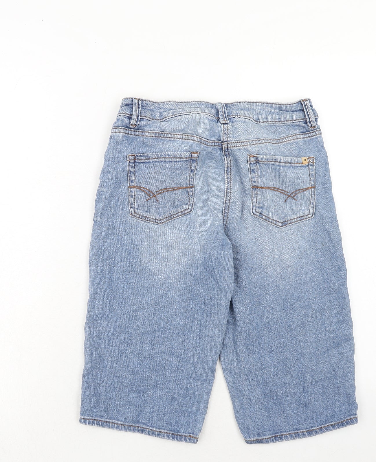 NEXT Womens Blue Cotton Bermuda Shorts Size 6 Regular Zip