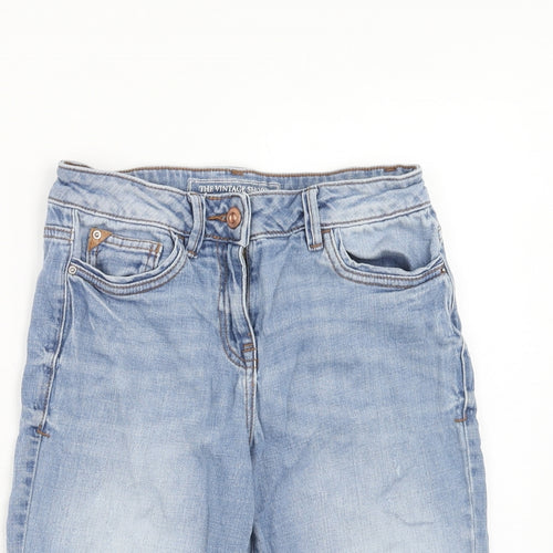 NEXT Womens Blue Cotton Bermuda Shorts Size 6 Regular Zip