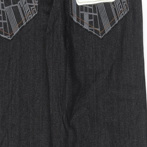 Game Time Mens Black Cotton Straight Jeans Size 34 in Regular Zip