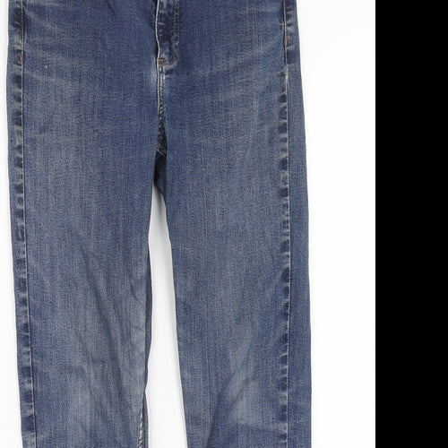 John Lewis Boys Blue Cotton Skinny Jeans Size 12 Years Regular Zip