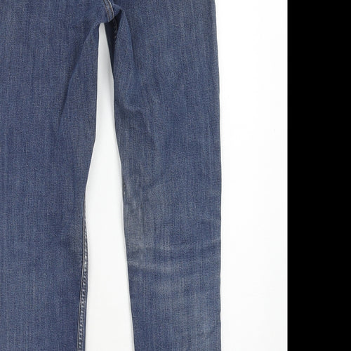 John Lewis Boys Blue Cotton Skinny Jeans Size 12 Years Regular Zip
