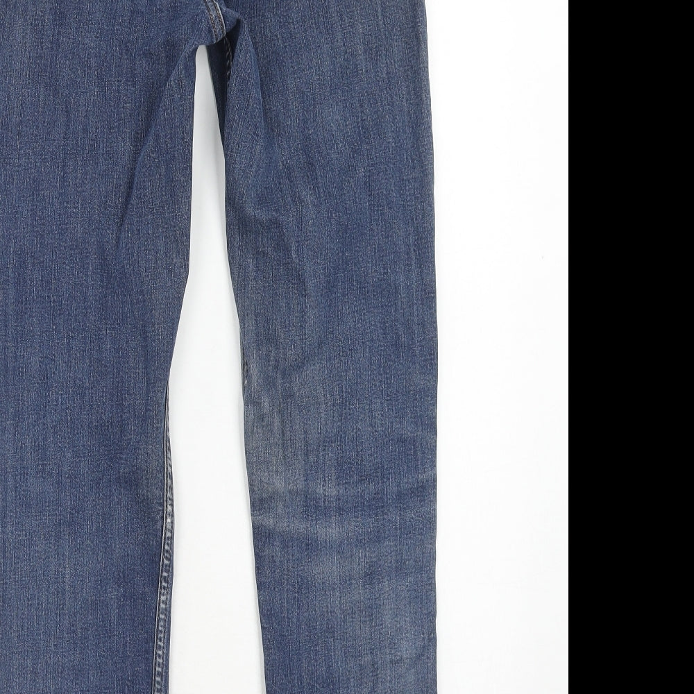 John Lewis Boys Blue Cotton Skinny Jeans Size 12 Years Regular Zip