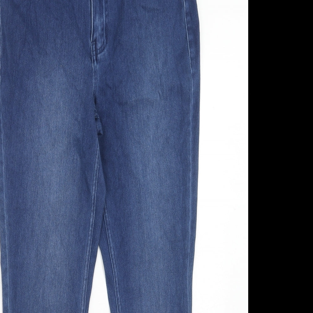 NEXT Womens Blue Cotton Skinny Jeans Size 12 Regular Zip